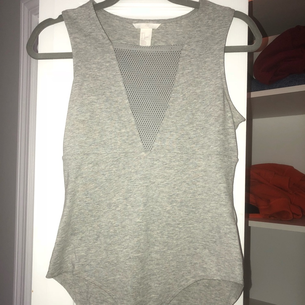Gray mesh bodysuit